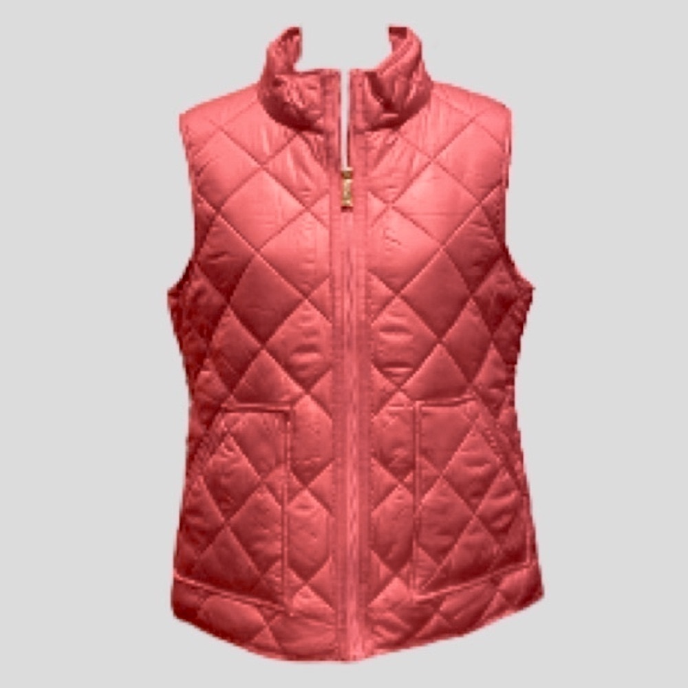 Kate Spade Pink Quilted Puffer Vest Women's Large NWT